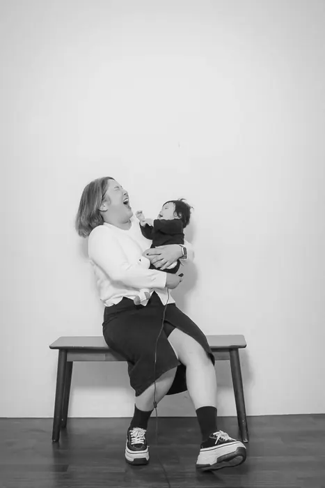 Cozy photo with mom